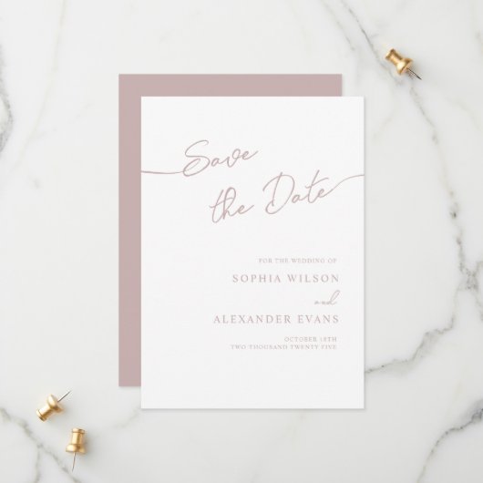 Save The Date Flat Kaart voor een Boho Chic bruilo (Voorkant / Achterkant in situ)