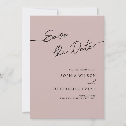 Save The Date Flat Kaart voor een Boho Chic bruilo (Voorkant)