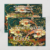 Save the Date- Floral Distressed - Aankondigingskaart (Voorkant / Achterkant)