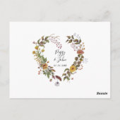 Save the Date Floral Heart Garland Foto Briefkaart (Achterkant)