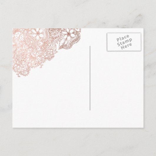 Save the Date floral roos gouden paarse druif Aankondigingskaart (Achterkant)