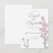 Save The Date floral wedding invitation (Voorkant / Achterkant)