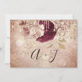 Save The Date  Florals Roos Glitter Drips Marsala (Achterkant)