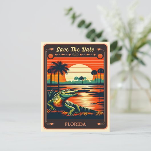 Save the date | Florida Invitation Briefkaart (Staand voorkant)