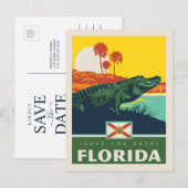 Save the date | Florida Uitnodiging Briefkaart (Voorkant / Achterkant)