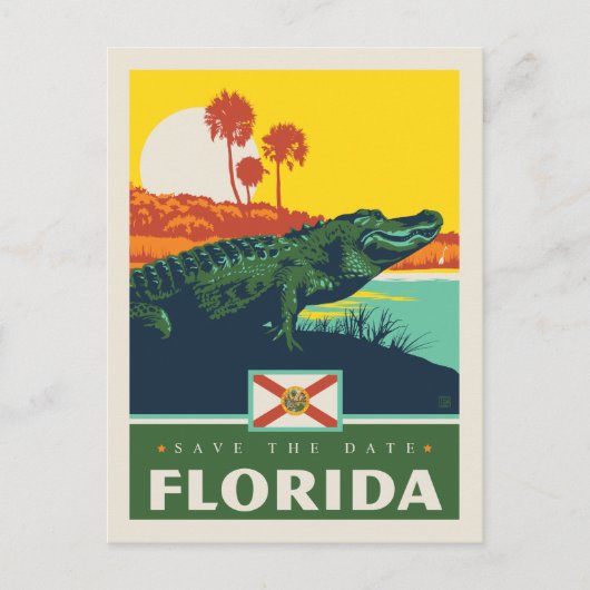 Save the date | Florida Uitnodiging Briefkaart (Voorkant)