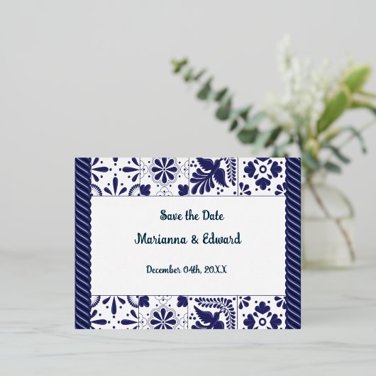 Save the Date Folie Uitnodiging Postkaart (Staand Voorkant)