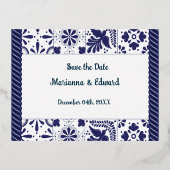 Save the Date Folie Uitnodiging Postkaart (Voorkant)