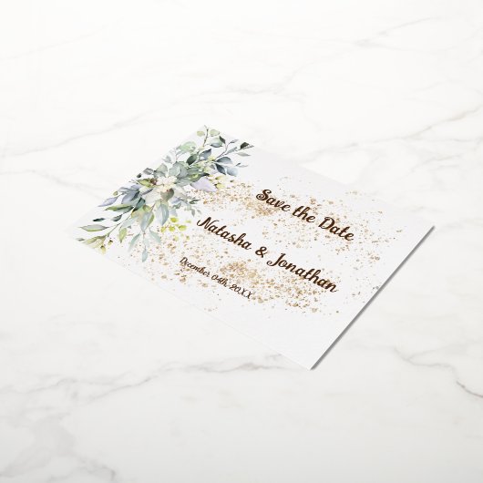 Save the Date Folie Uitnodigingskaart Folie Uitnodiging Briefkaart (Gedraaid)