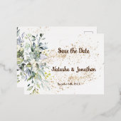 Save the Date Folie Uitnodigingskaart Folie Uitnodiging Briefkaart (Voorkant / Achterkant)