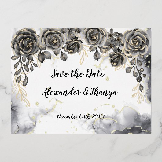 Save the Date Folie Uitnodigingskaart Uitnodiging Briefkaart (Voorkant)