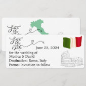 Save the Date for a bruiloft in Rome, Italië Kaart (Voorkant / Achterkant)
