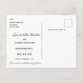 Save the Date foto afstudeerfeest blauw Briefkaart (Achterkant)