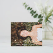 Save The Date Foto Grijs 16e 15e Bruidsmeisjesfees Briefkaart (Staand voorkant)