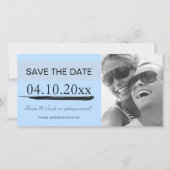 Save the Date Foto Kaart Aankondigingen {Blauw} (Voorkant)