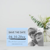 Save the Date Foto Kaart Aankondigingen {Blauw} (Staand voorkant)