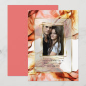 Save the date | Foto Lijst Herfst Abstract 3 Kaart (Voorkant / Achterkant)