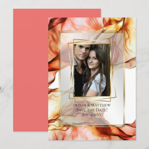 Save the date Foto Lijst Herfst Abstract 3 Kaart