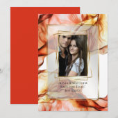Save the date | Foto Lijst Herfst Abstract 4 Kaart (Voorkant / Achterkant)