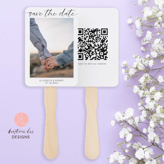 Save the Date Foto Minimal QR Code Script Handwaaier