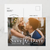 Save the Date Foto Moderne Typografie Trouwen Aankondigingskaart (Voorkant / Achterkant)