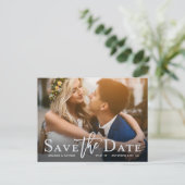 Save the Date Foto Moderne Typografie Trouwen Aankondigingskaart (Staand voorkant)