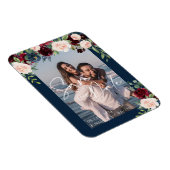 Save the Date Foto Navy Bourgondië en Blush Magneet (Rechterzijde)