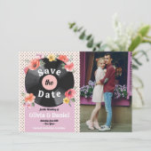 Save The Date Foto Record Trouwbloemen 1950s  (Staand voorkant)