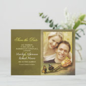 save the date foto uitnodiging met vintage ontwerp (Staand voorkant)