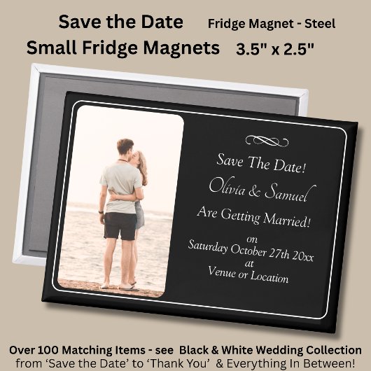 Save The Date, Foto - Zwart & Wit met Oneindig Magneet