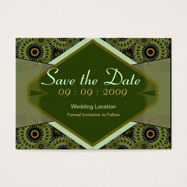 Save the Date Fractale Wervelingen Kaart (Voorkant)