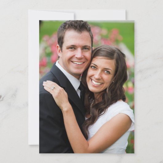 Save the date. Fuchsia Floral Wedding Photo Card Kaart (Achterkant)