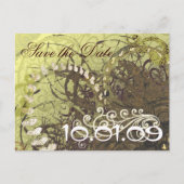 Save The Date Geel en Bruin Harten Aankondigingskaart (Voorkant)