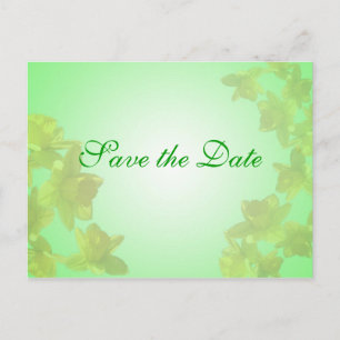 save the date, gele tulpen bloemen aankondigingskaart