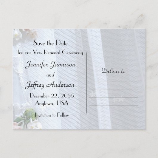 Save the Date Gelofte Vernieuwing Uitnodiging (Achterkant)