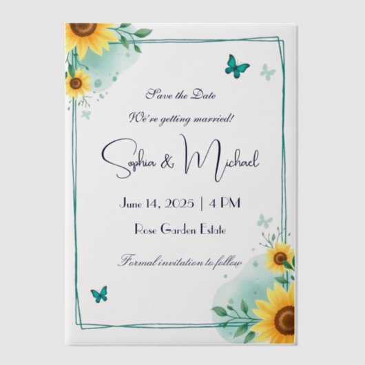 "Save the Date" Gepersonaliseerde bruiloft Vellum Uitnodigingen (Voorkant)