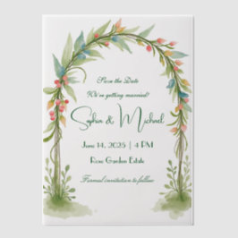 "Save the Date" Gepersonaliseerde bruiloft Vellum Uitnodigingen