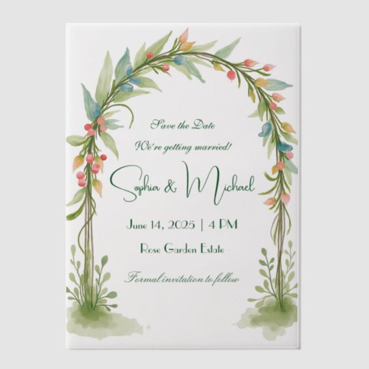 "Save the Date" Gepersonaliseerde bruiloft Vellum Uitnodigingen (Voorkant)