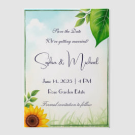 "Save the Date" Gepersonaliseerde bruiloft Vellum Uitnodigingen