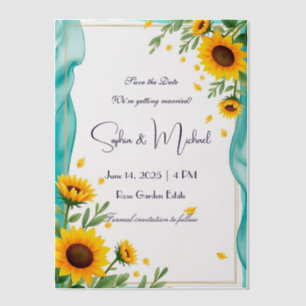 "Save the Date" Gepersonaliseerde bruiloft Vellum Uitnodigingen