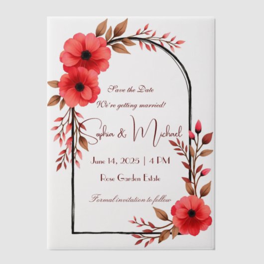 "Save the Date" Gepersonaliseerde bruiloft Vellum Uitnodigingen (Voorkant)
