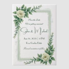 "Save the Date" Gepersonaliseerde bruiloft Vellum Uitnodigingen