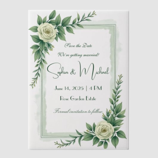 "Save the Date" Gepersonaliseerde bruiloft Vellum Uitnodigingen (Voorkant)