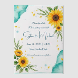 "Save the Date" Gepersonaliseerde bruiloft Vellum Uitnodigingen