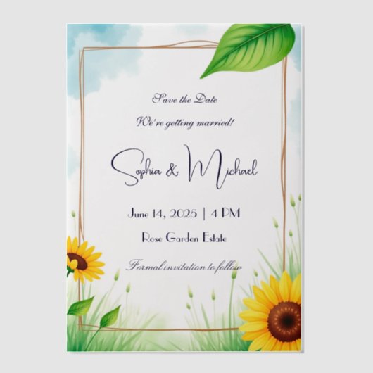 "Save the Date" Gepersonaliseerde bruiloft Vellum Uitnodigingen (Voorkant)