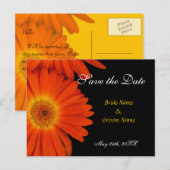 save the date,gerbera aankondigingskaart (Voorkant / Achterkant)