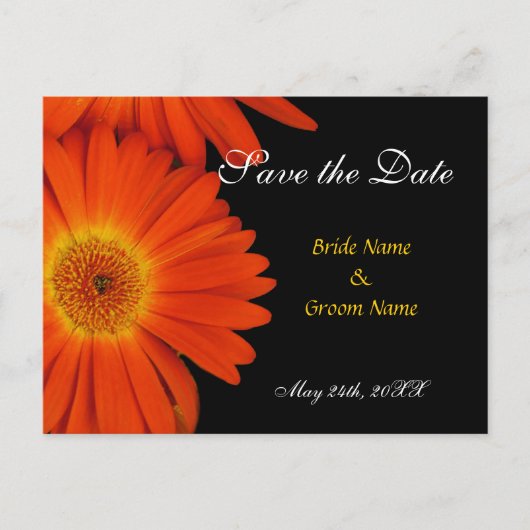 save the date,gerbera aankondigingskaart (Voorkant)