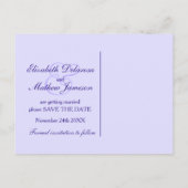 Save the Date geverfd paarse blauwe hibiscus Aankondigingskaart (Achterkant)