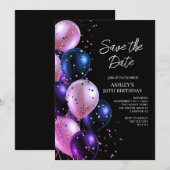 Save the Date Glam 50ste Verjaardag Kaart (Voorkant / Achterkant)