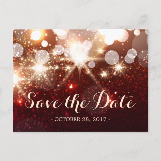 Save the Date - Glamour Gold Glitter Sparkles Aankondigingskaart (Voorkant)